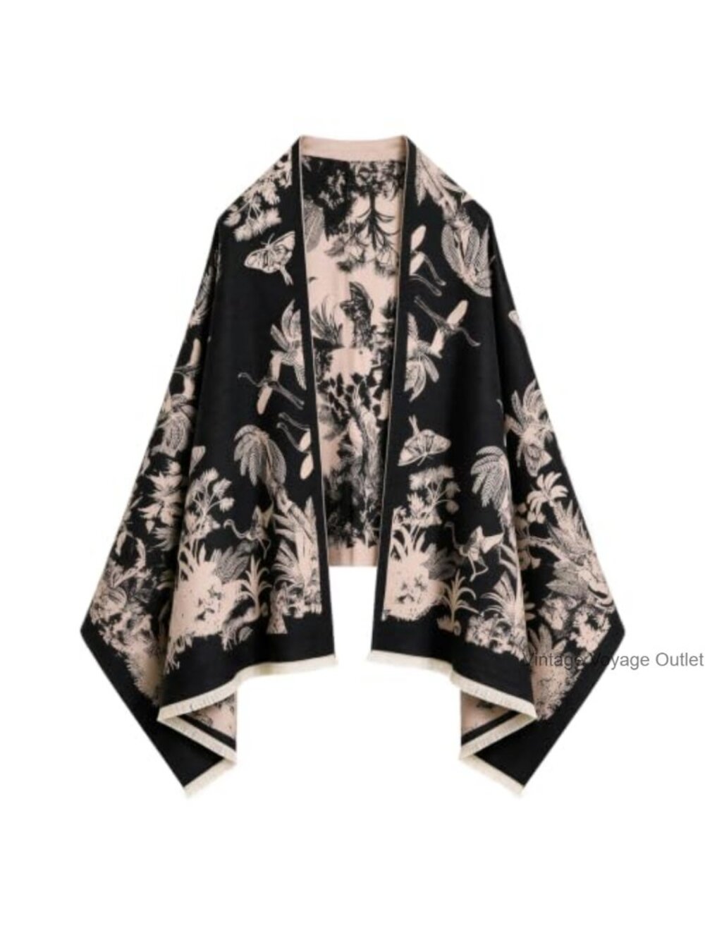 Reversible Floral Pashmina Shawl Wrap Lightweight Cotton Blend Scarf